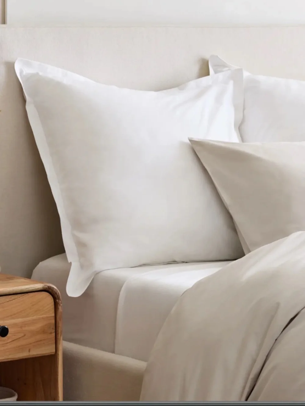 Organic Brushed Cotton Euro Sham White